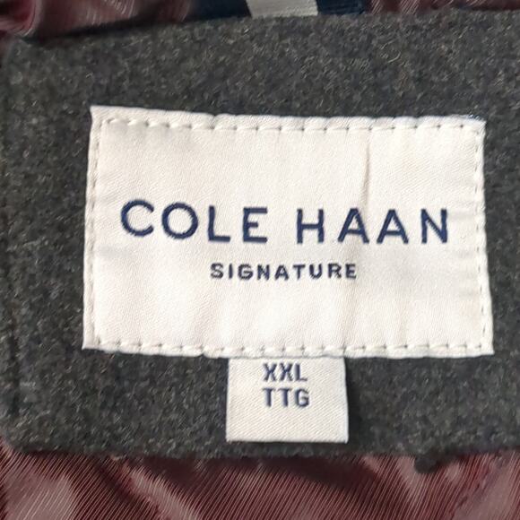 Cole Haan Men's Signature Melton Gray Wool Blend Trucker Coat M - Picture 7 of 10